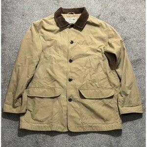 Vintage 90s LL Bean Size L Chore Field Barn Coat Corduroy Brown Tan